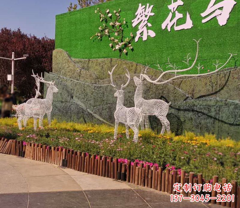 鹤壁小区景观不锈钢梅花鹿