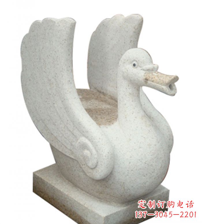 鹤壁小区景观大理石天鹅喷泉石雕 (2)
