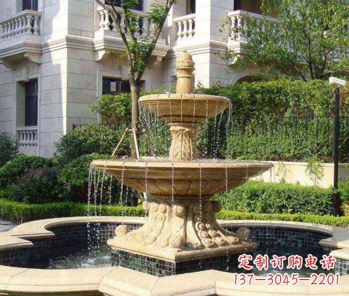 鹤壁小区景观大型喷泉石雕 (2)