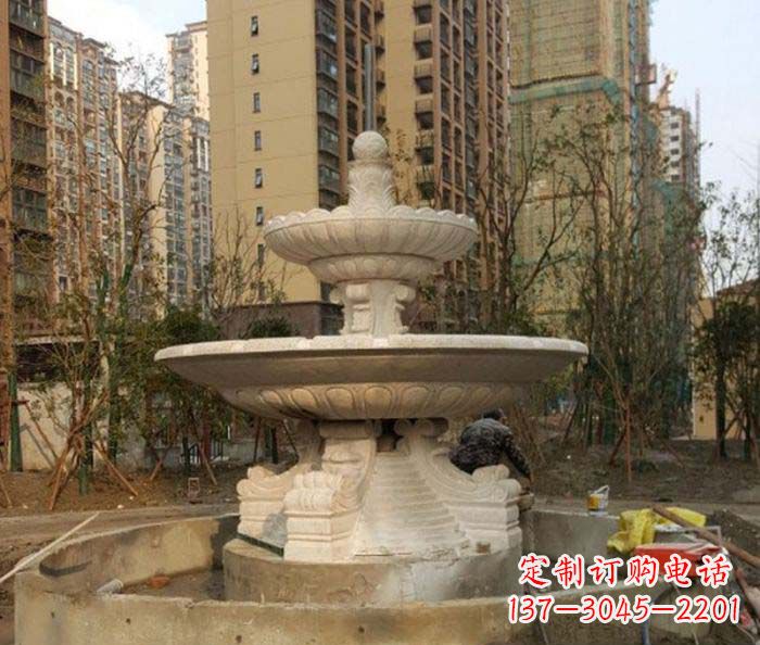 鹤壁小区景观大型喷泉石雕 (3)