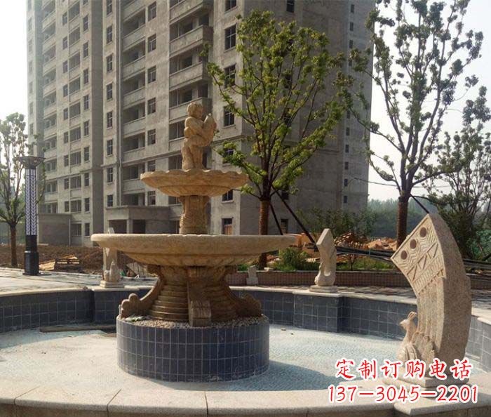 鹤壁小区景观大型喷泉石雕