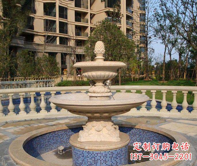 鹤壁小区景观多层喷泉石雕