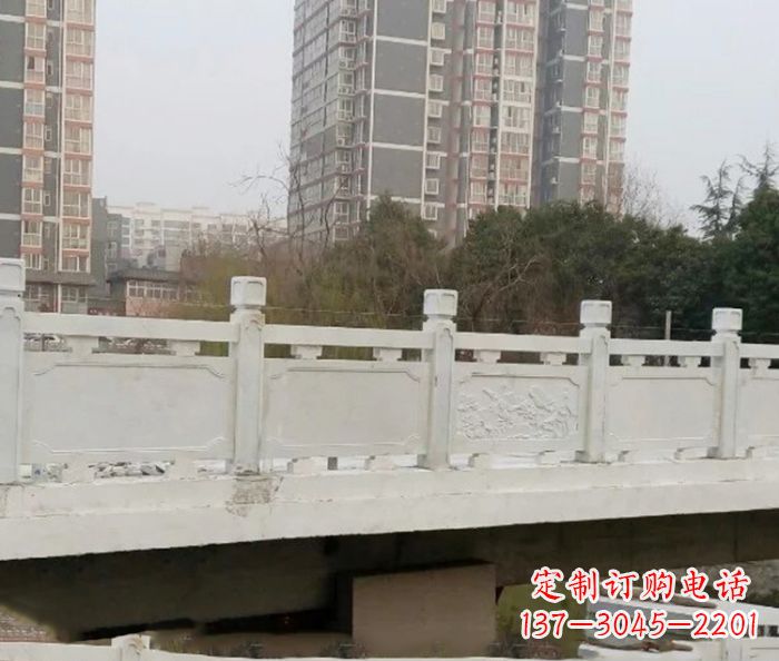 鹤壁小区景观汉白玉石雕栏板 (2)