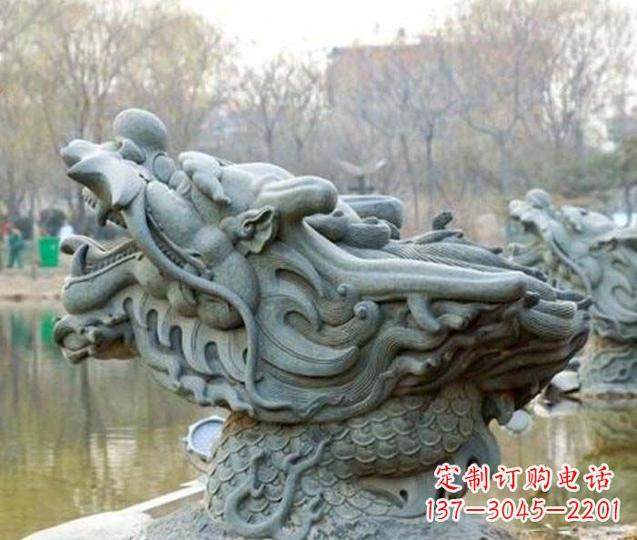 鹤壁小区景观龙头喷泉石雕