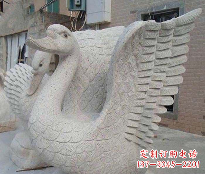 鹤壁小区景观天鹅石雕喷泉