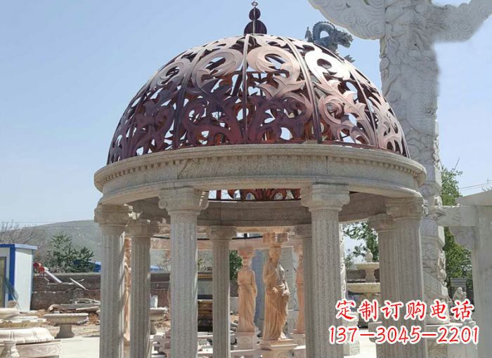 鹤壁小区欧式圆顶凉亭石雕 (3)