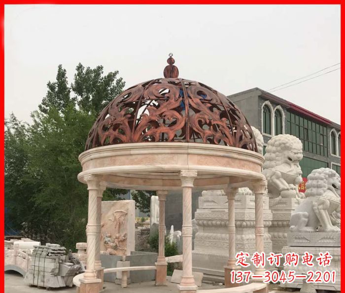 鹤壁小区欧式圆顶凉亭石雕_1