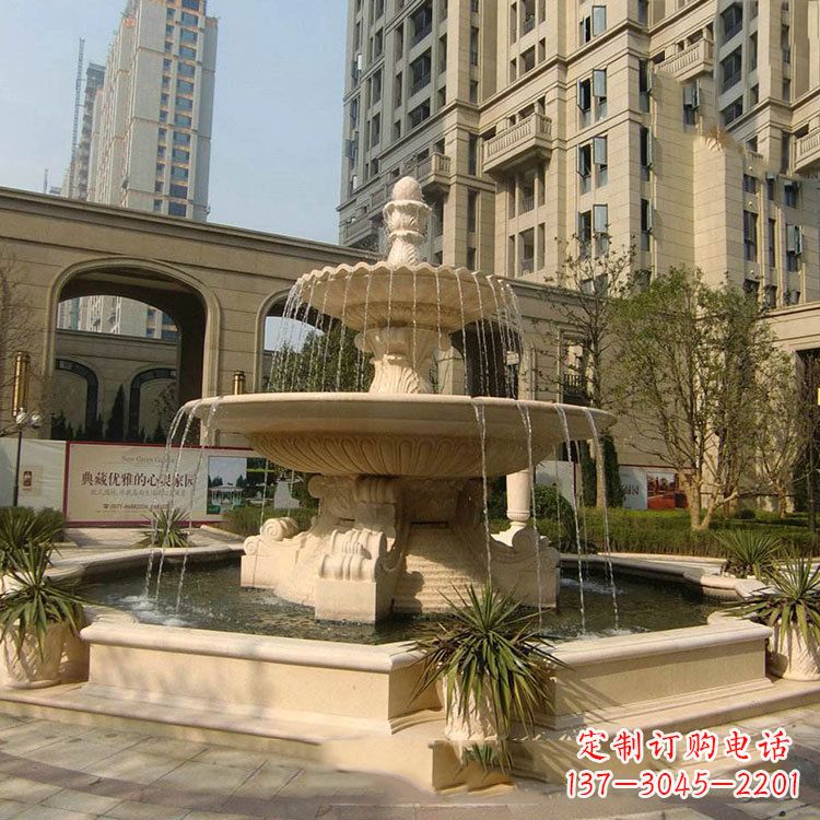 鹤壁小区庭院石雕欧式喷泉
