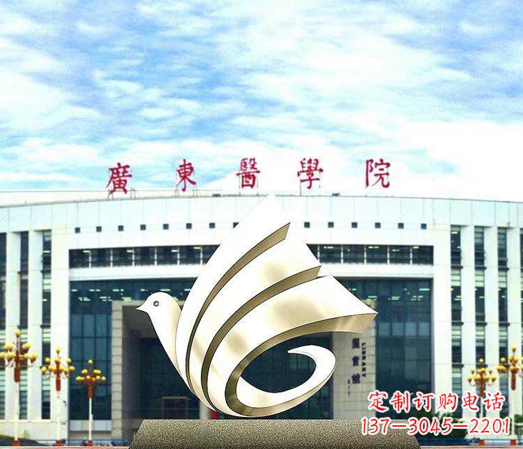 鹤壁校园不锈钢抽象和平鸽雕塑