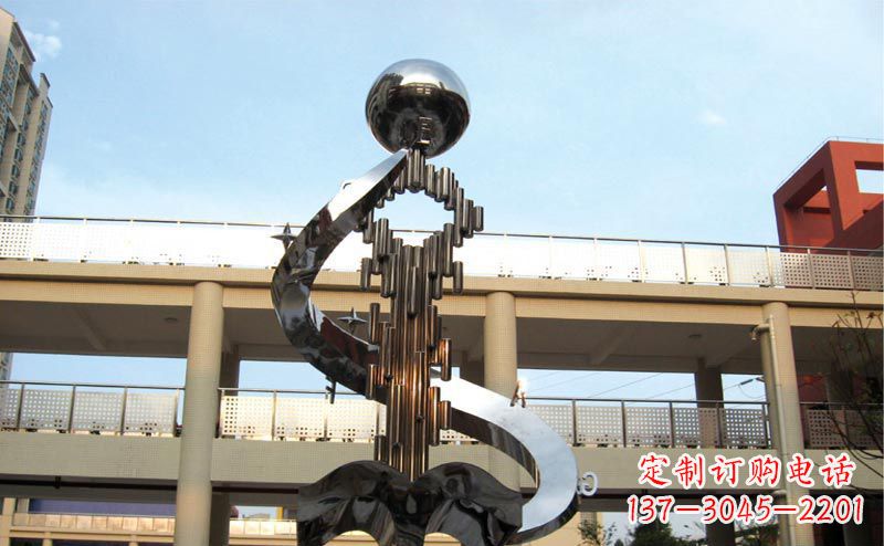 鹤壁校园不锈钢抽象钥匙和书籍雕塑