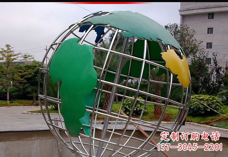 鹤壁校园不锈钢地球仪造型雕塑