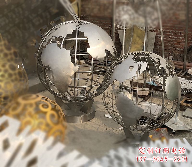 鹤壁校园不锈钢地球仪雕塑112