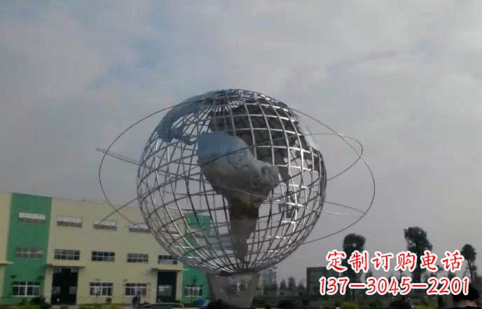鹤壁校园不锈钢地球仪雕塑222