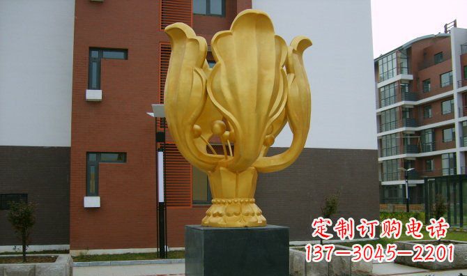 鹤壁校园不锈钢紫荆花雕塑