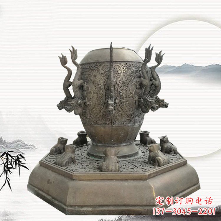 鹤壁校园地动仪铜雕