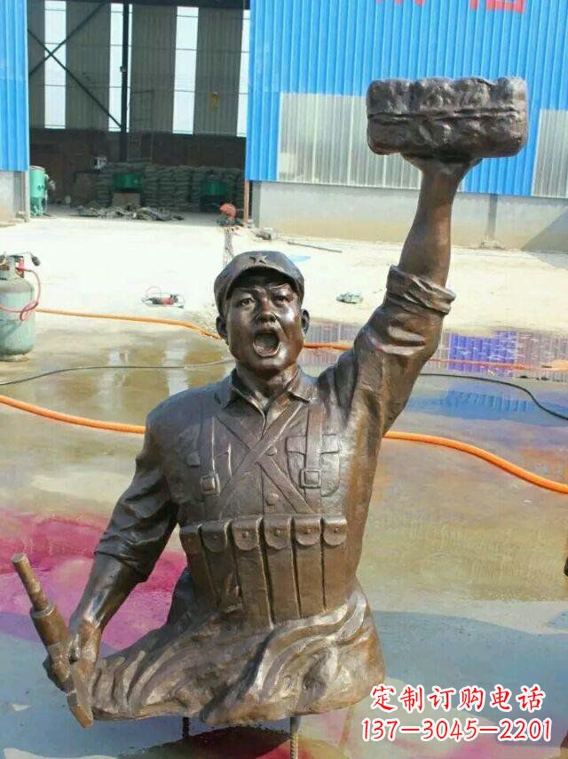 鹤壁校园董存瑞名人铜雕