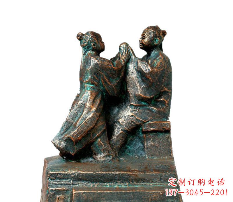 鹤壁校园古代孔融让梨人物铜雕
