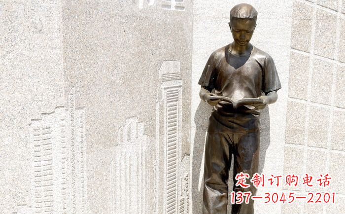 鹤壁校园看书的学生人物铜雕