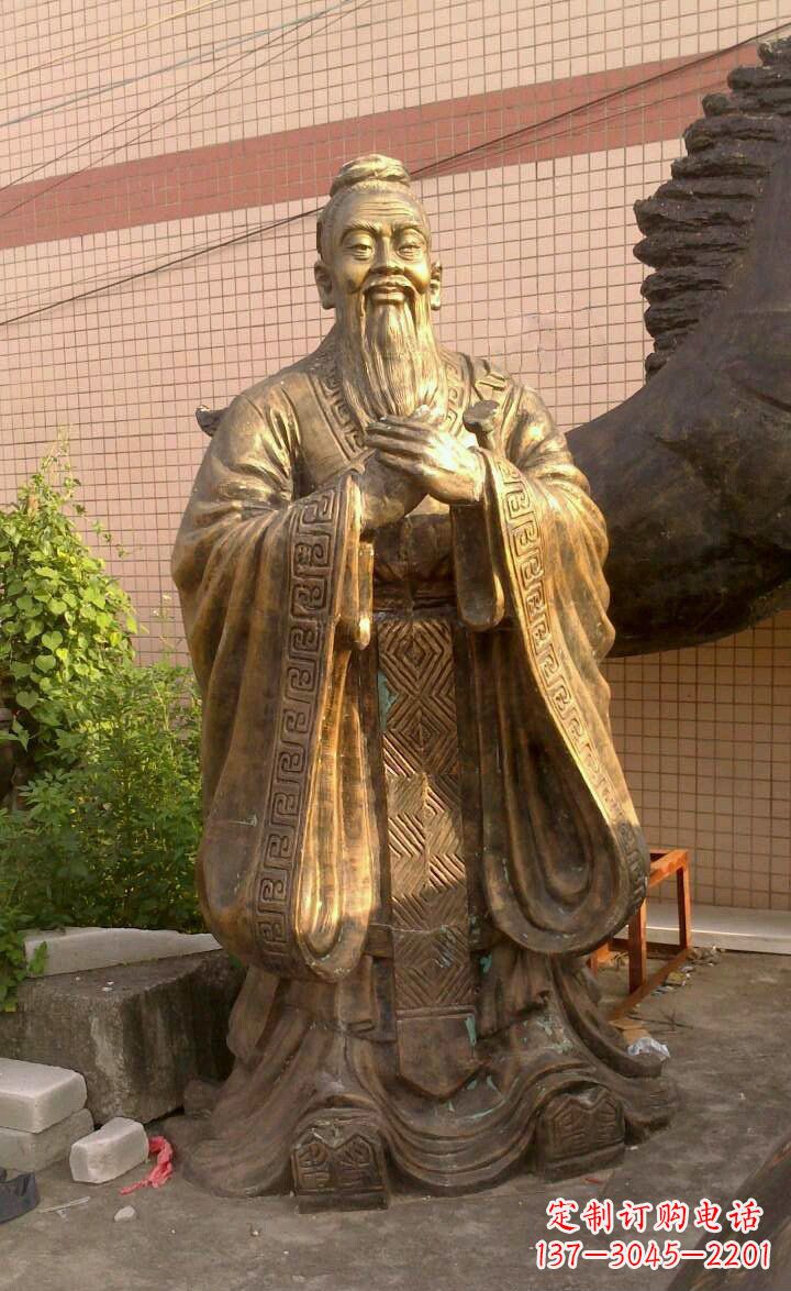 鹤壁校园孔子像人物铜雕
