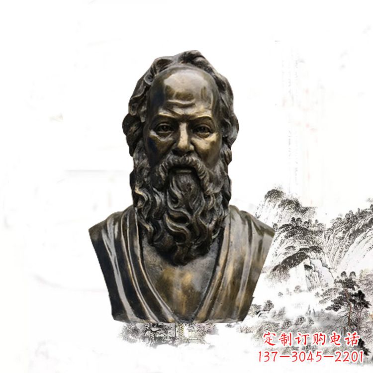 鹤壁校园名人苏格拉底头像雕塑