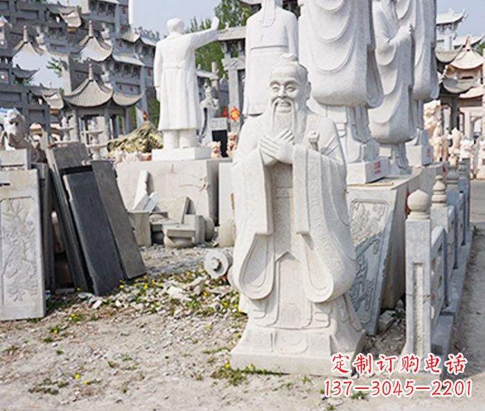 鹤壁校园人物孔子石雕 (3)