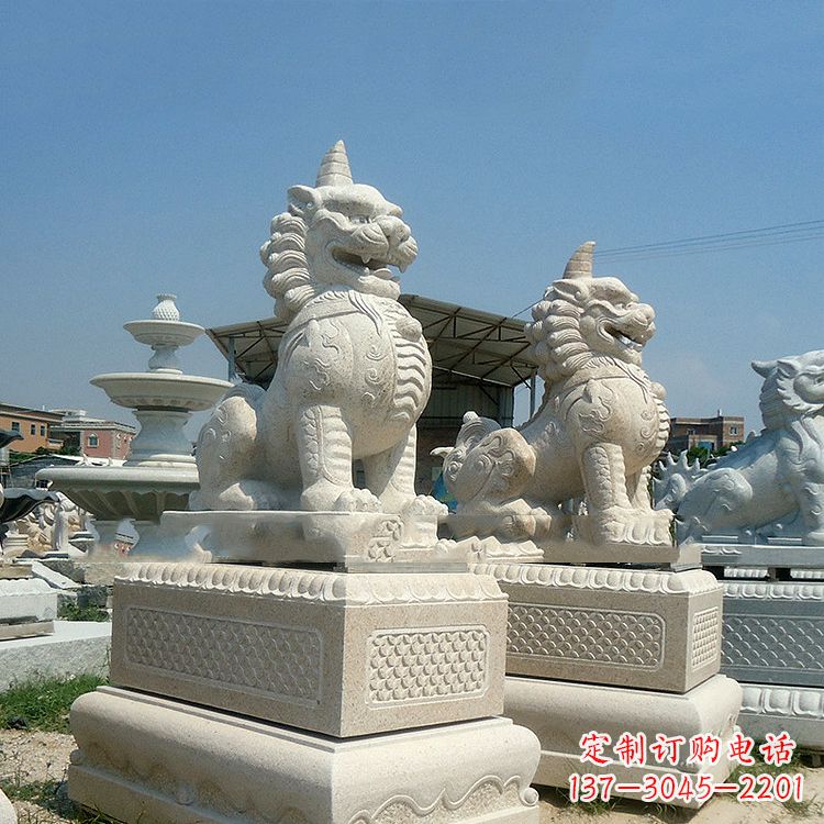 鹤壁獬豸 石雕 独角兽-法院大门神兽雕塑