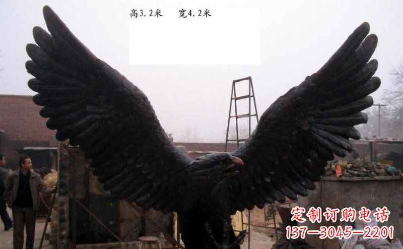 鹤壁雄鹰展翅老鹰铜雕