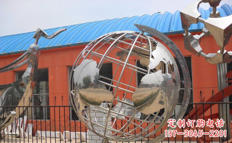 鹤壁学校不锈钢地球仪雕塑