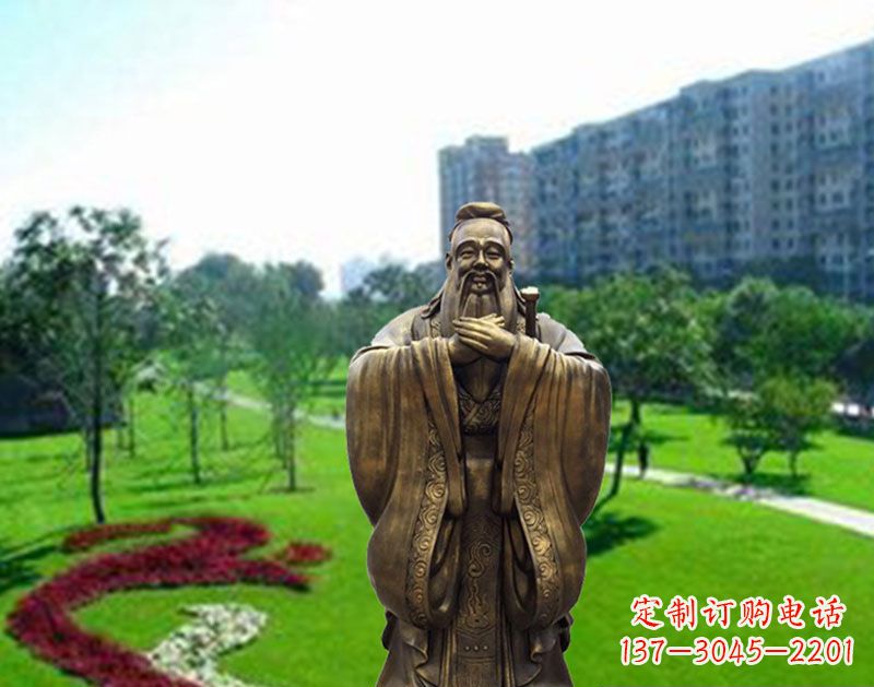 鹤壁学校孔子行教像铜雕