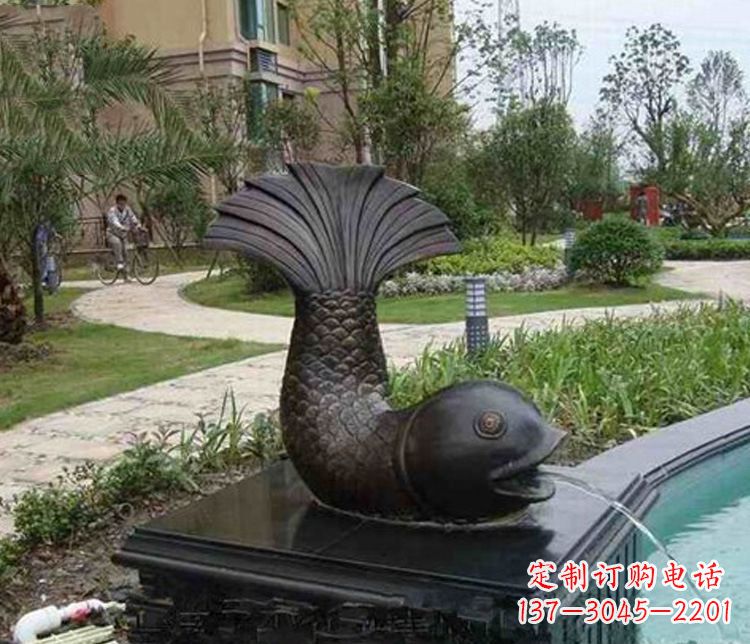 鹤壁鱼喷泉铜雕