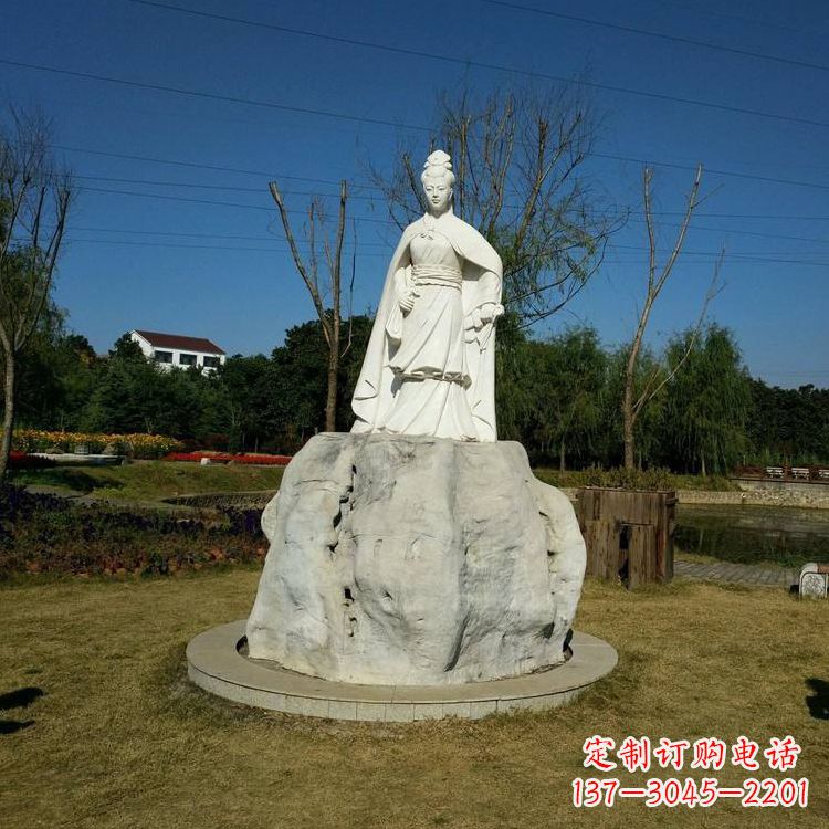 鹤壁虞姬石雕塑-公园历史名人楚汉时期美女雕像