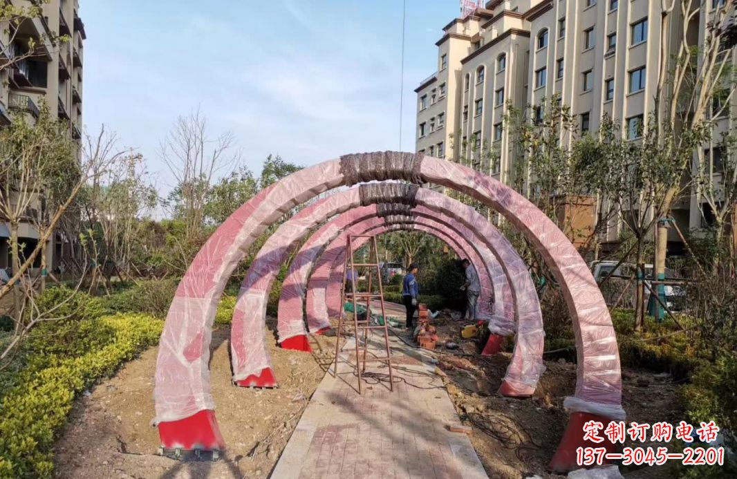鹤壁园林不锈钢拱门景观雕塑