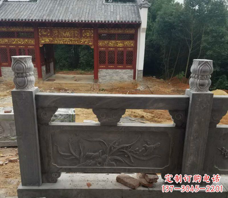 鹤壁园林仿古兰花石浮雕栏板景观石雕
