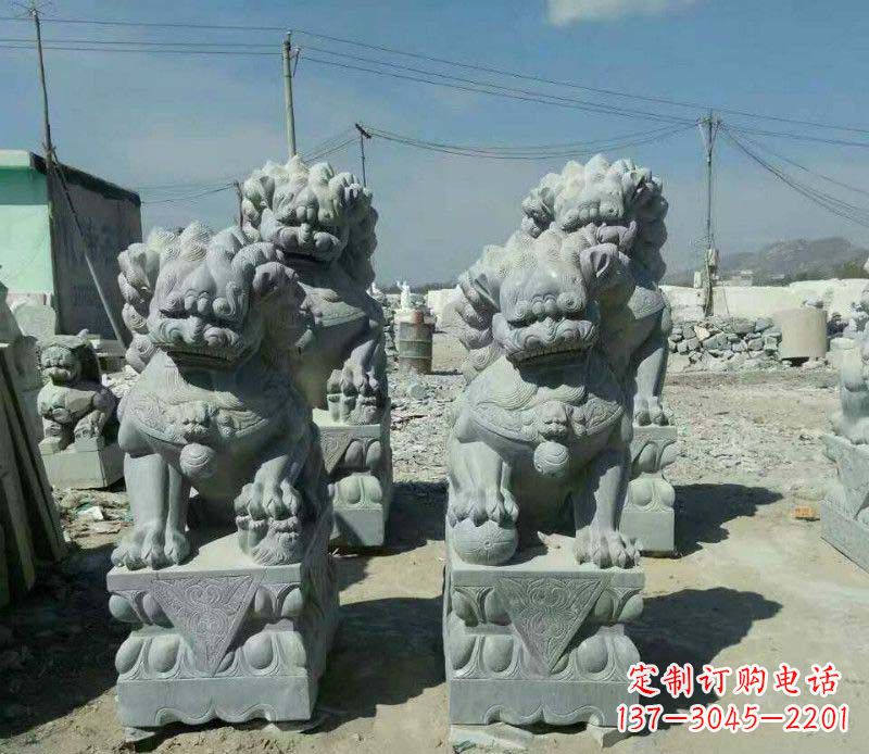鹤壁园林仿古狮子景观石雕