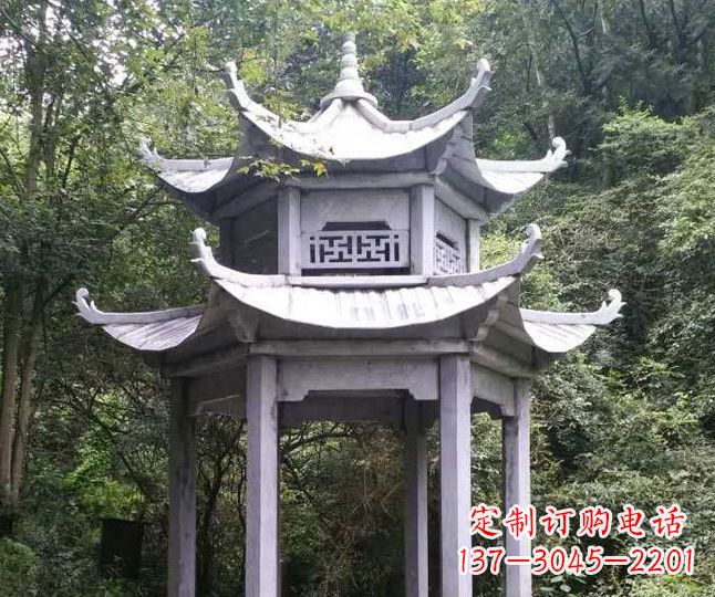 鹤壁园林仿古石凉亭景观石雕 (3)