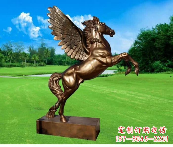 鹤壁园林飞马铜雕 (2)