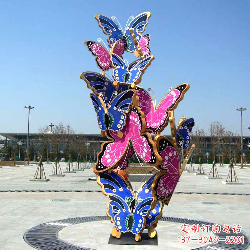 鹤壁园林广场蝴蝶不锈钢动物景观雕塑