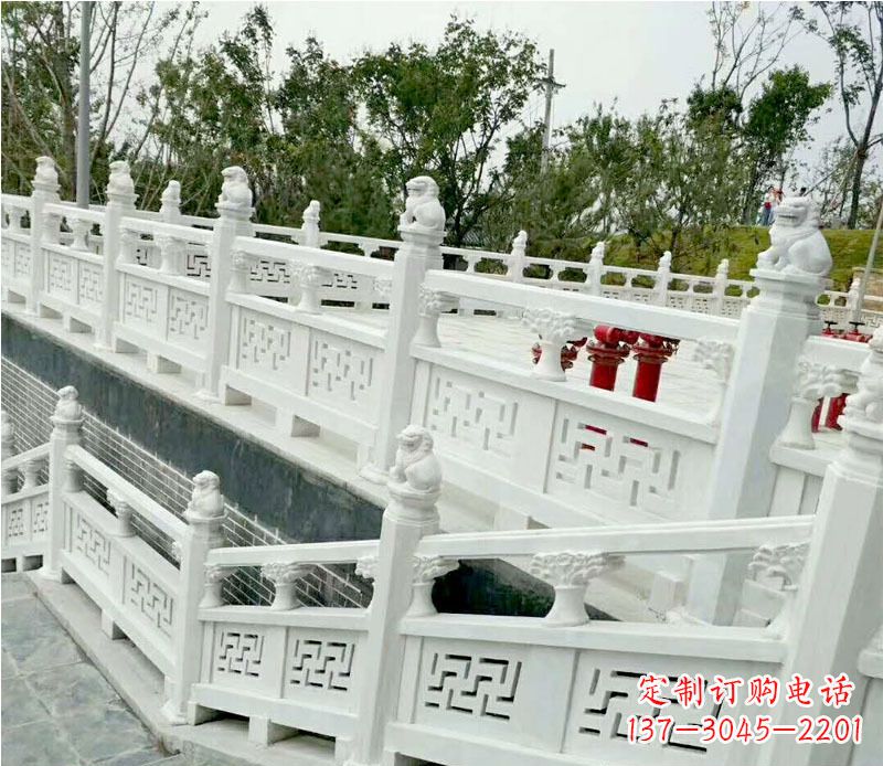 鹤壁园林汉白玉栏板景观石雕 (2)