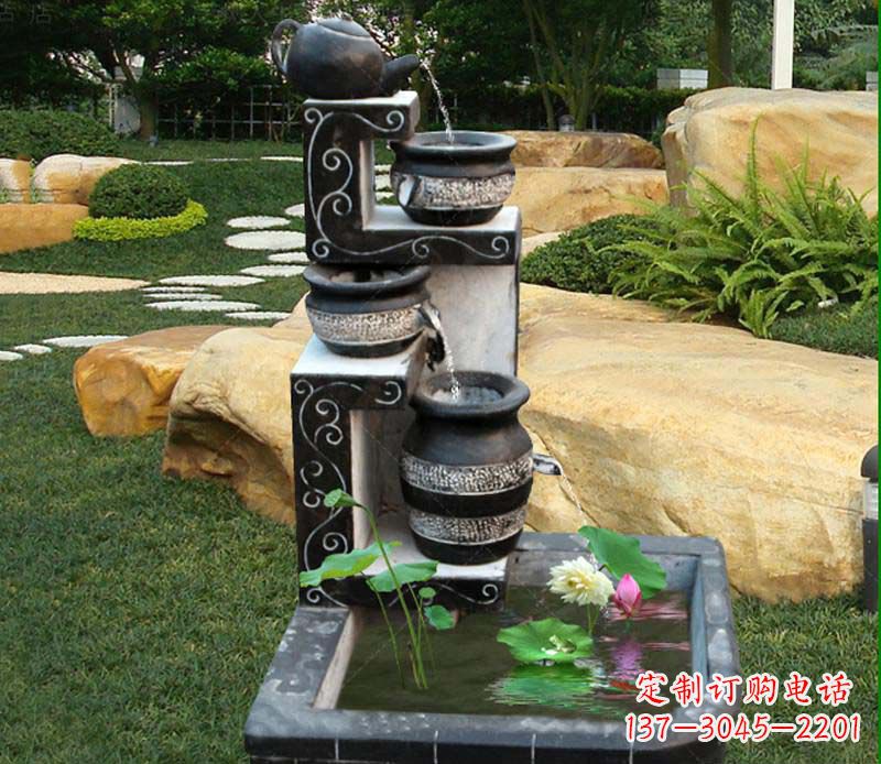 鹤壁园林景观茶壶流水池石雕