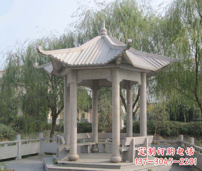 鹤壁园林景观大理石凉亭石雕