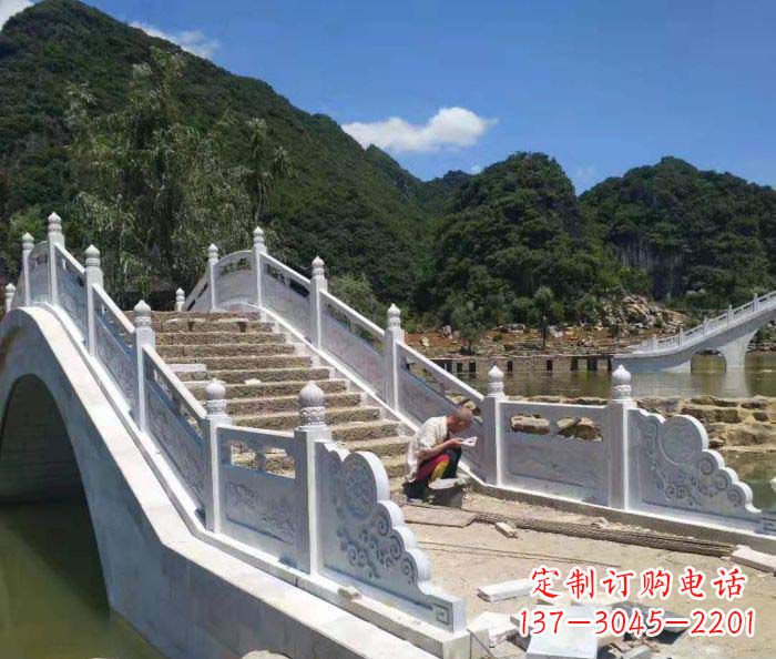 鹤壁园林景观大理石桥栏板石雕_1