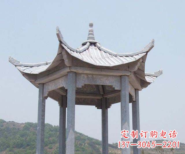 鹤壁园林景观单层石雕凉亭 (2)