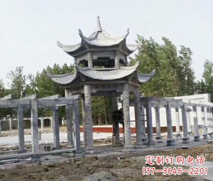鹤壁园林景观多层凉亭石雕 (2)