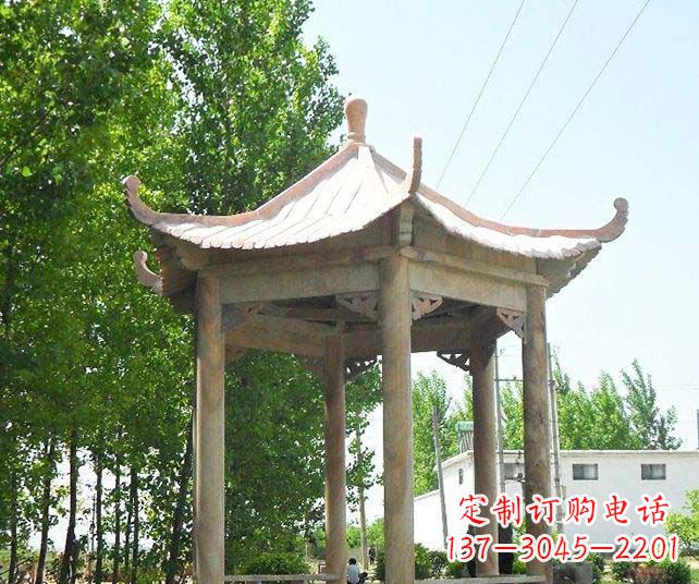 鹤壁园林景观单层石雕凉亭