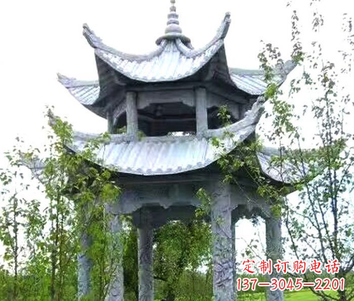 鹤壁园林景观仿古六角石凉亭