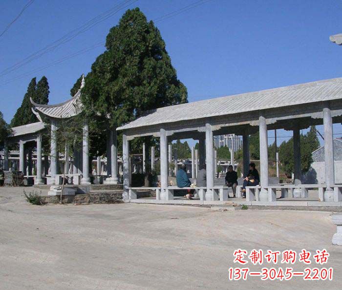 鹤壁园林景观仿古石雕长廊凉亭 (2)