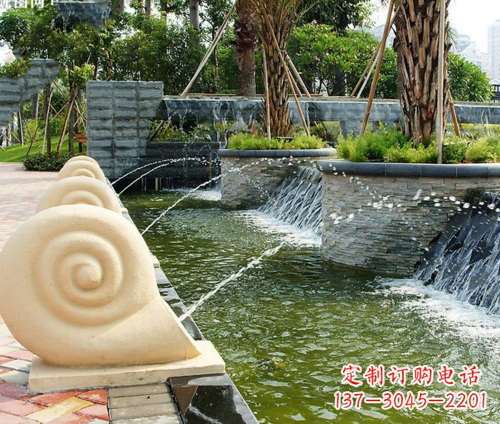 鹤壁园林景观蜗牛喷泉石雕