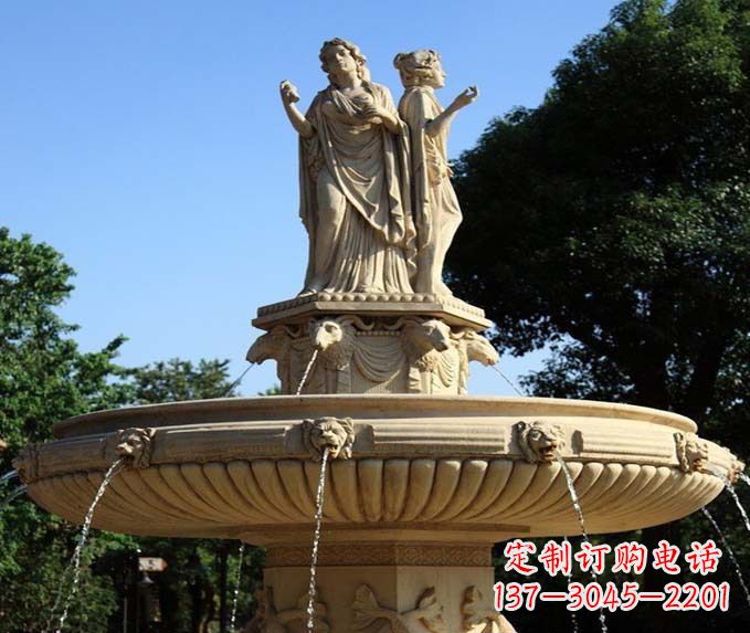 鹤壁园林景观西方人物喷泉石雕