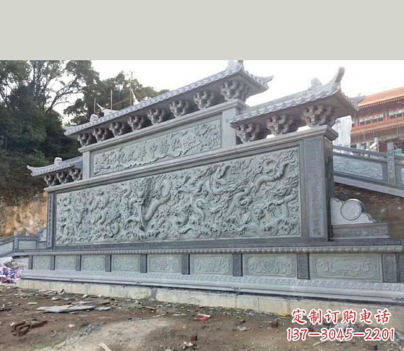 鹤壁园林九龙壁景观石雕 (2)