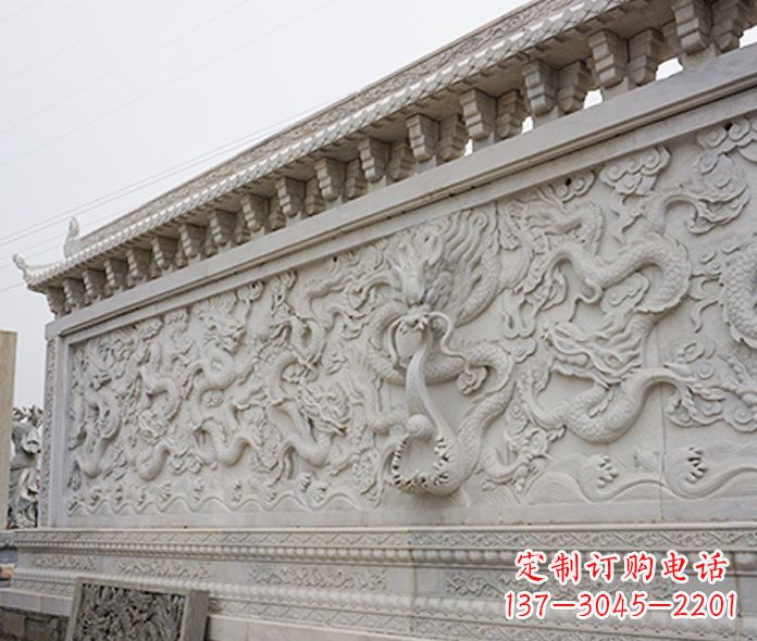 鹤壁园林九龙壁石雕影壁 (5)